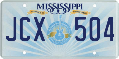 MS license plate JCX504