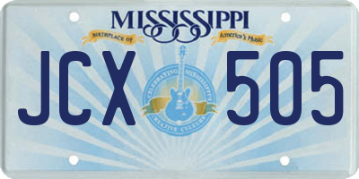 MS license plate JCX505