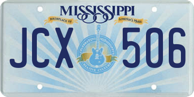 MS license plate JCX506