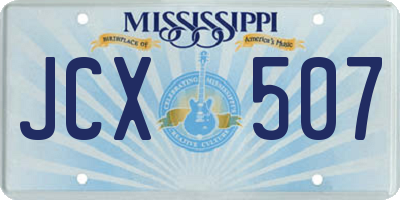 MS license plate JCX507