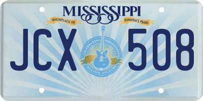 MS license plate JCX508