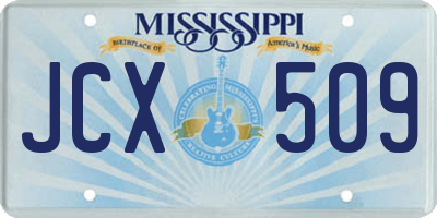 MS license plate JCX509