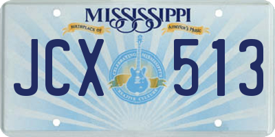MS license plate JCX513