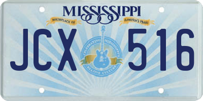 MS license plate JCX516