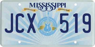 MS license plate JCX519