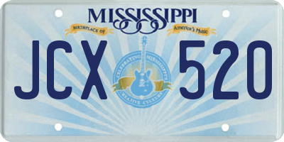 MS license plate JCX520