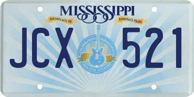 MS license plate JCX521
