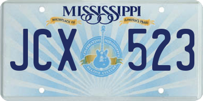 MS license plate JCX523