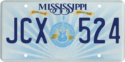 MS license plate JCX524