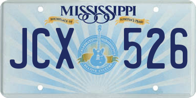 MS license plate JCX526