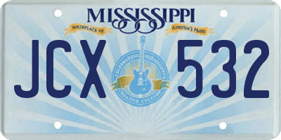 MS license plate JCX532