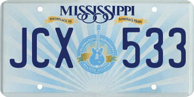 MS license plate JCX533