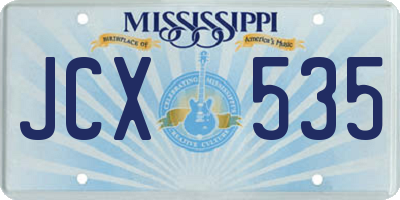 MS license plate JCX535
