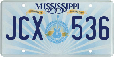 MS license plate JCX536