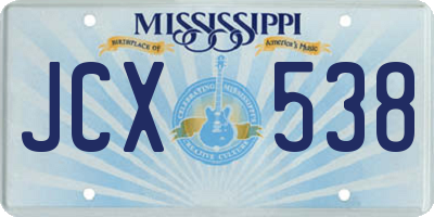 MS license plate JCX538