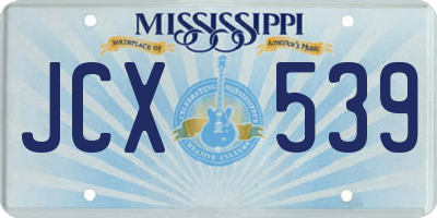 MS license plate JCX539