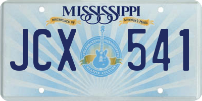 MS license plate JCX541