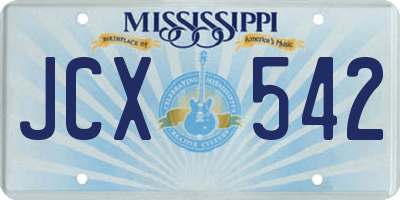 MS license plate JCX542