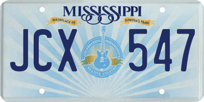 MS license plate JCX547