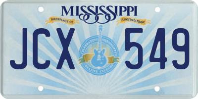 MS license plate JCX549
