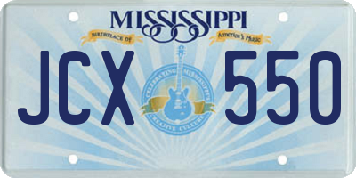 MS license plate JCX550