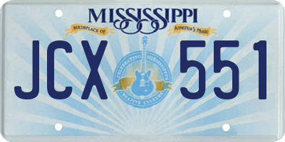 MS license plate JCX551