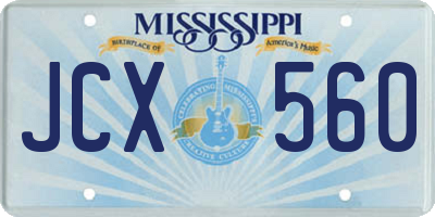 MS license plate JCX560