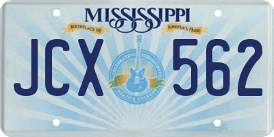 MS license plate JCX562