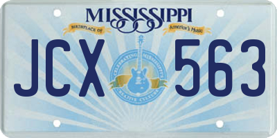 MS license plate JCX563