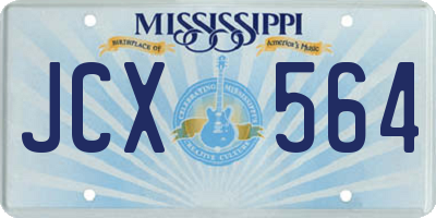 MS license plate JCX564