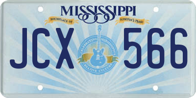 MS license plate JCX566