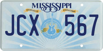MS license plate JCX567