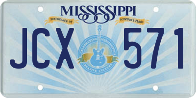 MS license plate JCX571