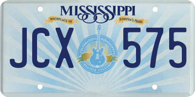 MS license plate JCX575