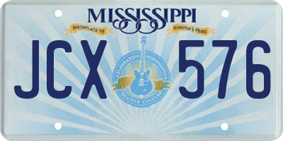 MS license plate JCX576