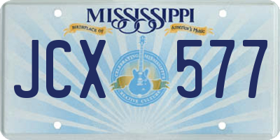 MS license plate JCX577