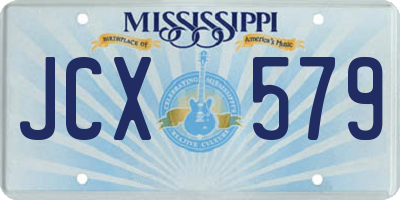 MS license plate JCX579