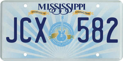 MS license plate JCX582