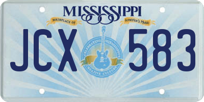 MS license plate JCX583