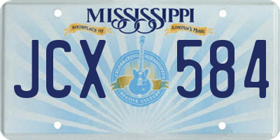 MS license plate JCX584