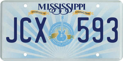 MS license plate JCX593