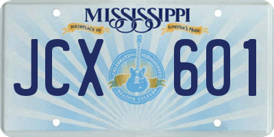 MS license plate JCX601