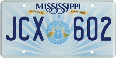 MS license plate JCX602