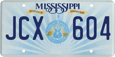 MS license plate JCX604