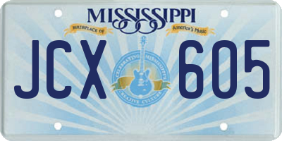 MS license plate JCX605