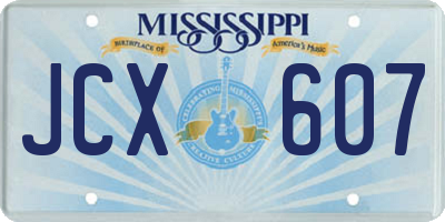 MS license plate JCX607