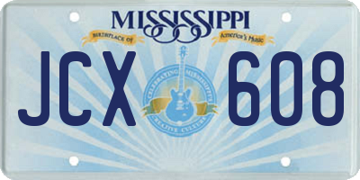 MS license plate JCX608