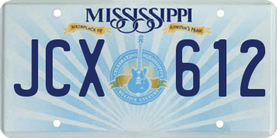 MS license plate JCX612