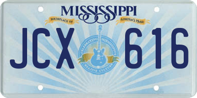 MS license plate JCX616