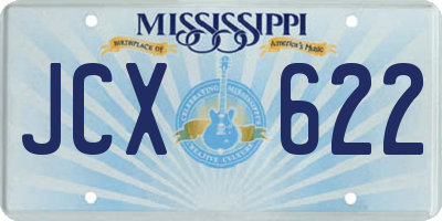 MS license plate JCX622